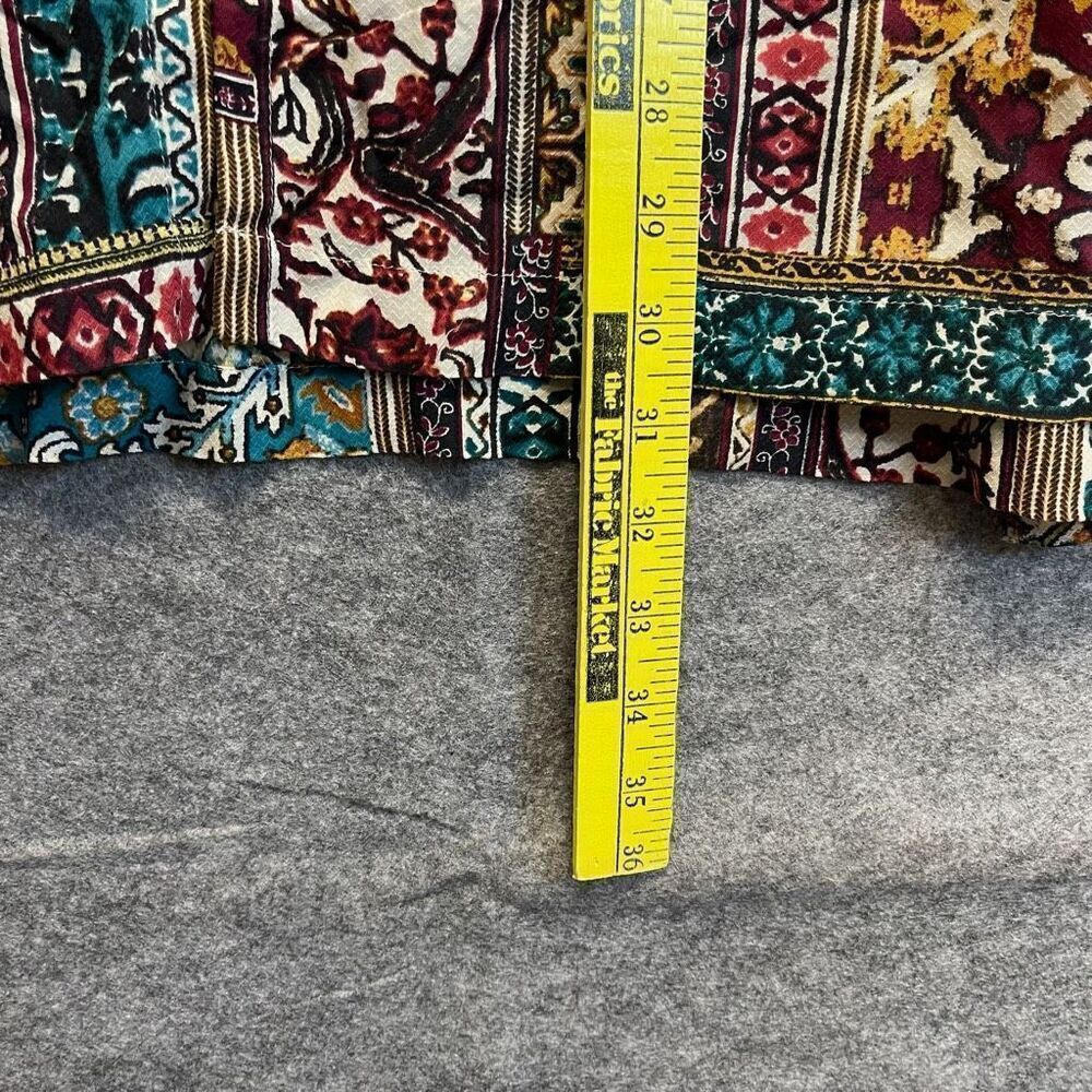 J. JILL Boho Tunic Small Multicolor Patchwork Boho Eclectic Button Front Top EUC - Picture 10 of 16